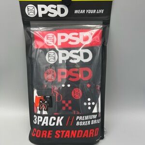 PSD 7" Inseam WarFace Red & Black Core Standard Premium Boxer Brief Sz M, 32-34"